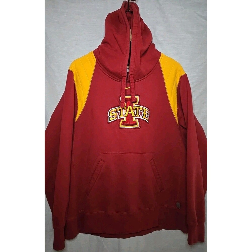 Iowa State Cyclones Nike Team Authentic Hoodie SweatShirt, Sz XL, Maroon/Yellow